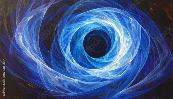 Fototapeta Abstract swirling vortex of light blue and dark