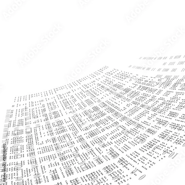 Obraz Abstract illustration. Vector streaming binary code background.