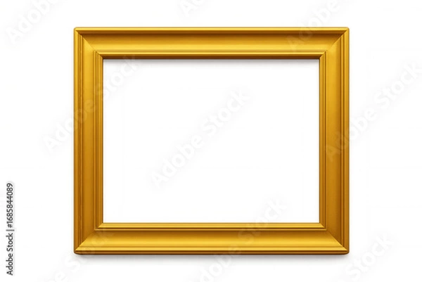 Obraz Luxurious gold frame showcasing classic design on a transparent background, ideal for art displays or digital design projects
