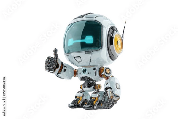 Obraz Studio setting for interactive robot character digital illustrations