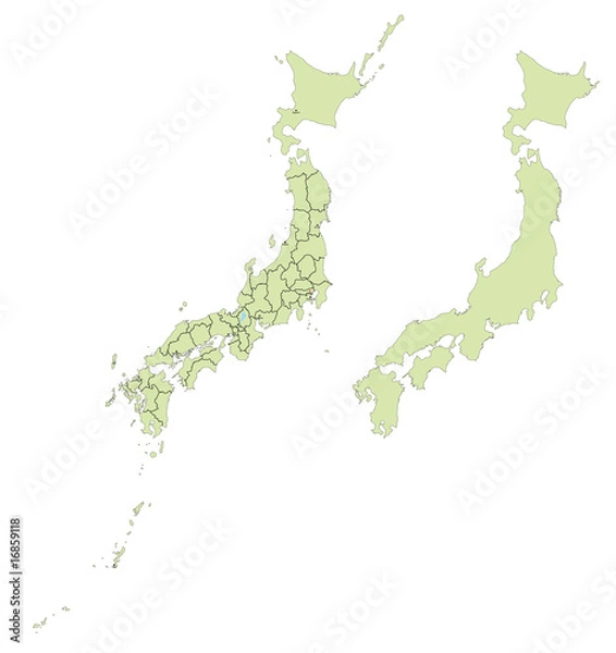 Obraz Szczegółowa japońska mapa