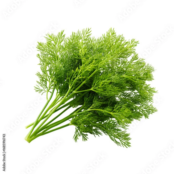 Fototapeta Vibrant Fresh Dill Culinary Herb Photography for Recipes  Websites isolated on transparent background