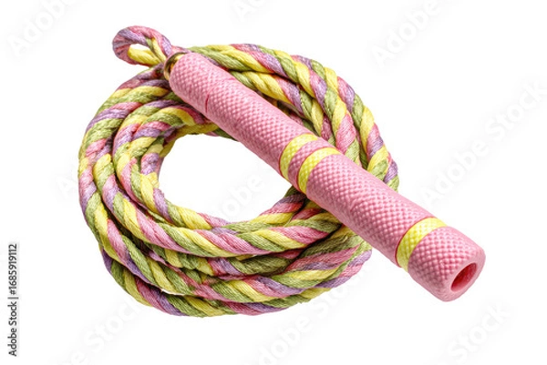 Obraz Colorful jump rope, coiled, with pink handles
