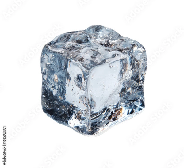 Obraz Close-up of a single, clear ice cube