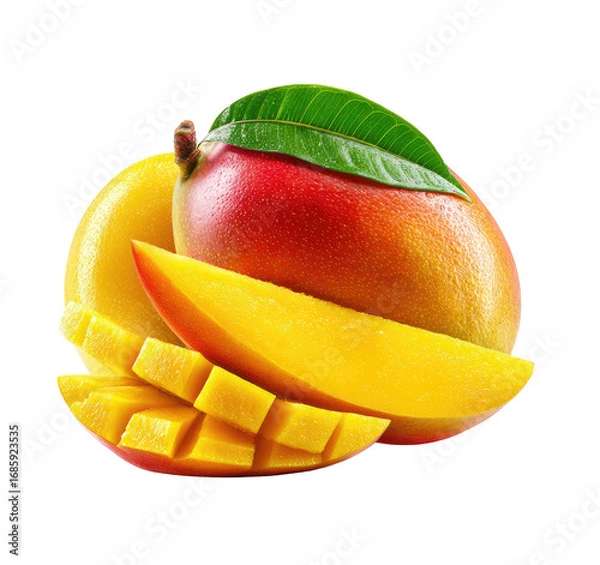Obraz Fresh mango slices with vibrant colors