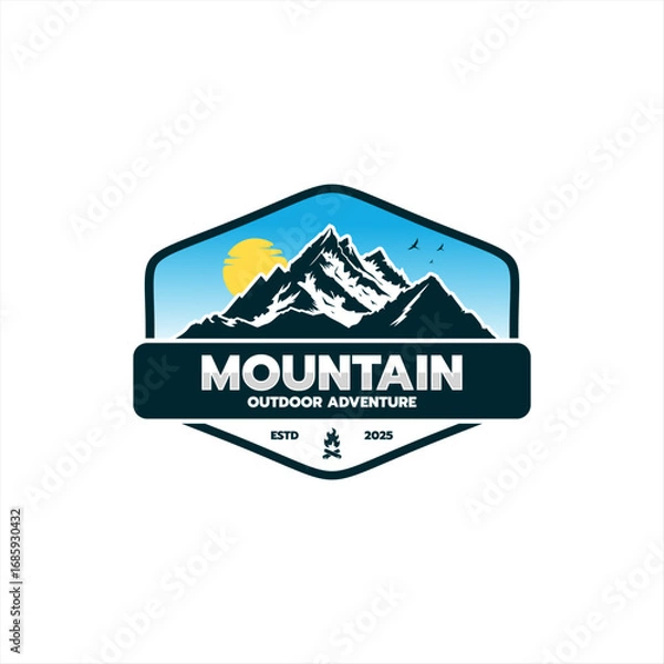 Fototapeta elegant mountain logo package vector template illustration