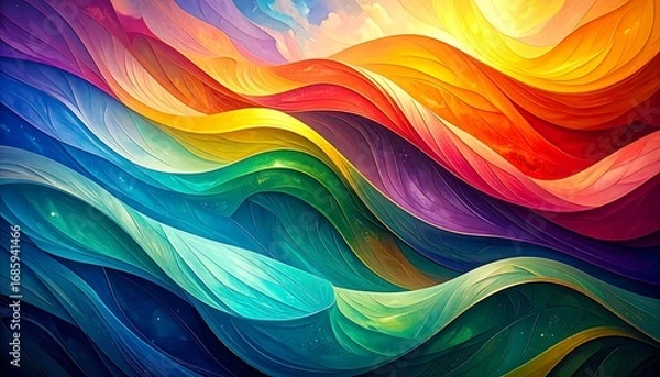 Fototapeta Vibrant abstract waves of color