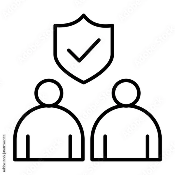 Obraz Social Security vector line icon design