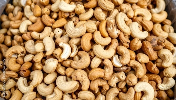 Fototapeta Close-up view of a large quantity of cashews