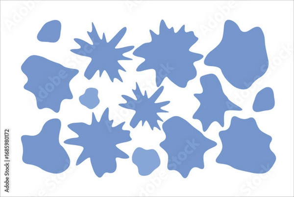 Obraz Abstract Blue Blob Shapes Set. Fluid Gradient Vector Background Elements