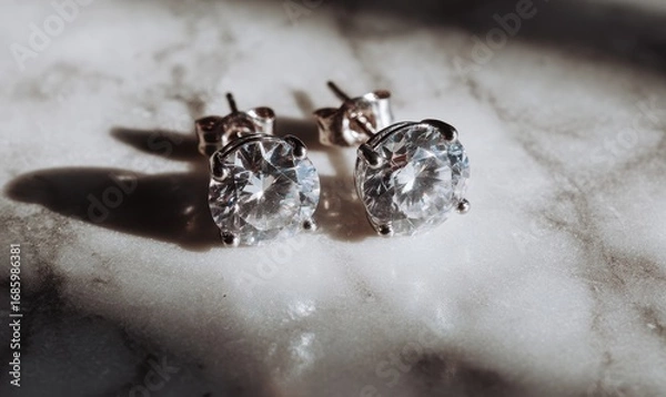 Obraz Sparkling Diamond Stud Earrings for Timeless Elegance and Style