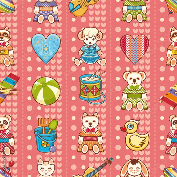 Fototapeta Child toy seamless pattern. Design element