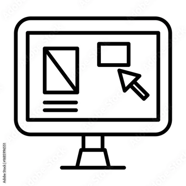 Obraz Clickable Prototype vector line icon design 