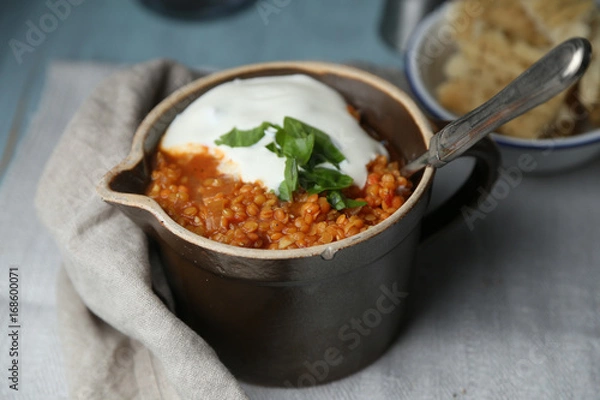 Fototapeta Linsentopf rot