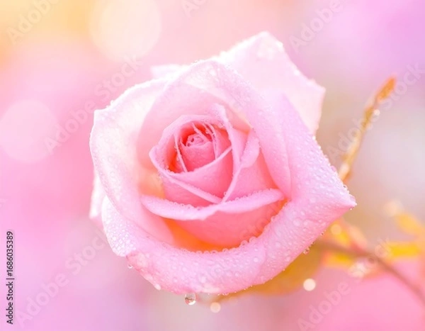 Fototapeta Soft focus pink rose in pastel light
