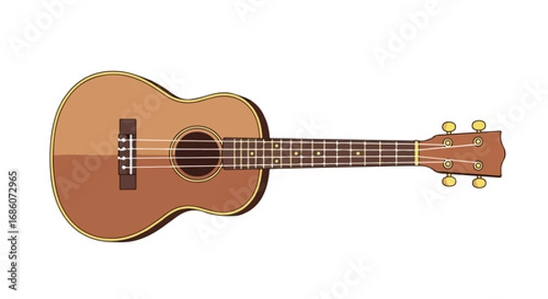 Fototapeta Ukulele instrument art illustration, offering a close-up of its unique design and construction that is suitable for learning or musical performance