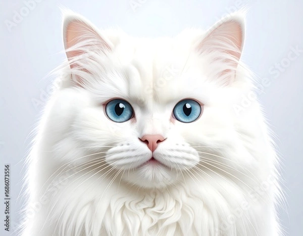Obraz White cat portrait, close-up
