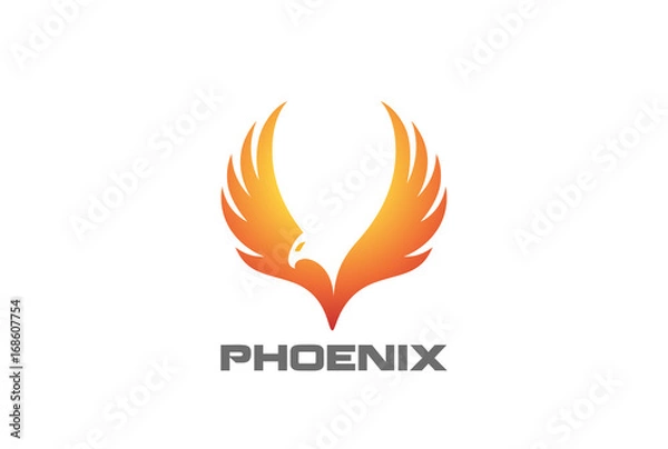 Obraz Wektor logo Phoenix rosnących skrzydeł. Luksusowy ptak Sokół Eagle Hawk