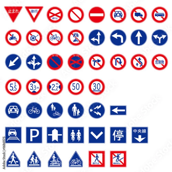 Obraz Lista japońskich znaków ruchu