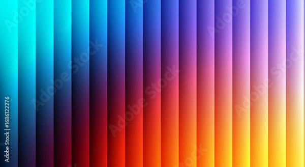 Fototapeta glass and glow effect with cyan, purple, orange and red gradients on a white background, a futuristic look featuring cool glow, soft waves, and transparent layers that create a sense of motion