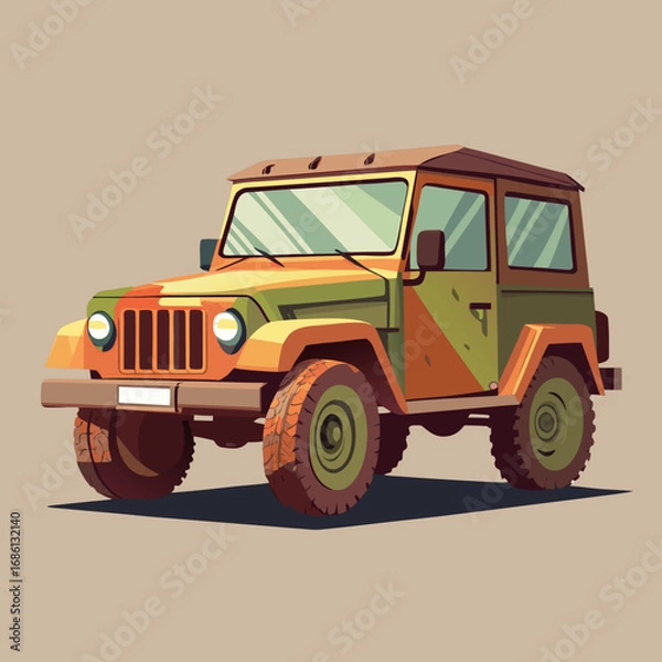 Fototapeta jeep illustration