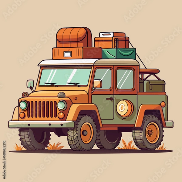 Fototapeta jeep illustration