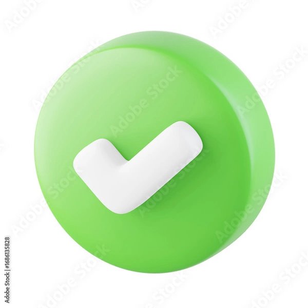 Fototapeta Accepted 3D Icon, 3D rendering