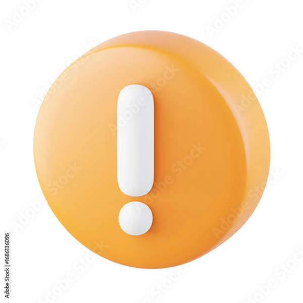 Fototapeta Warning 3D Icon, 3D rendering