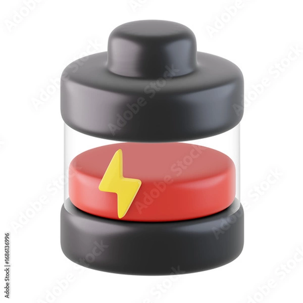 Fototapeta 3D Low Battery Icon, 3D rendering