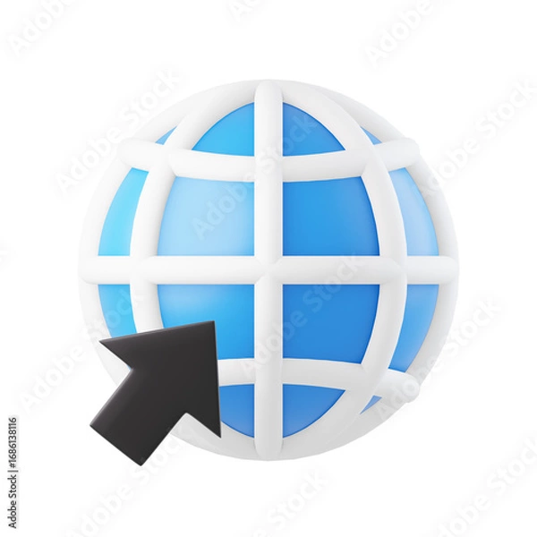 Fototapeta Browser 3D Icon, 3D rendering