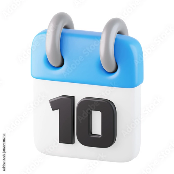 Fototapeta Calendar 3D Icon, 3D rendering