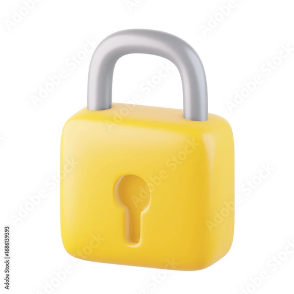 Fototapeta Locked 3D Icon, 3D rendering