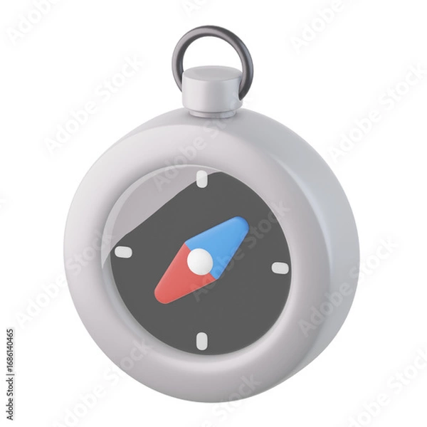 Fototapeta Compass 3D Icon, 3D rendering