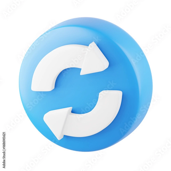 Fototapeta Refresh 3D Icon, 3D rendering