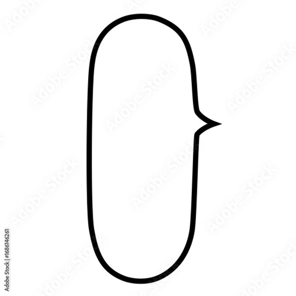 Fototapeta 右口で縦長で楕円の吹き出し