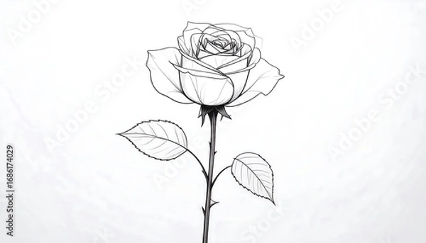 Obraz Minimalist rose line art