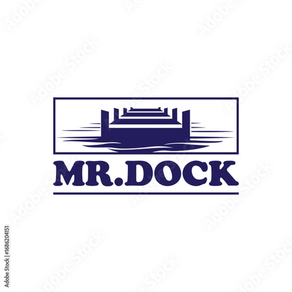 Obraz pier beach dock concept logo design vector template