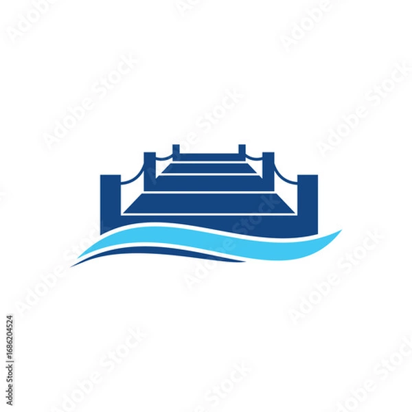 Obraz pier beach dock concept logo design vector template