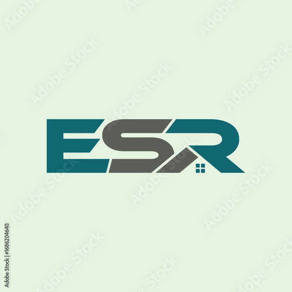Obraz letter ESR home concept logo design vector template