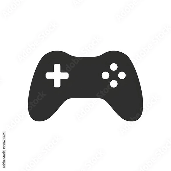 Obraz game controller silhouette icon, flat vector, transparent backgroun