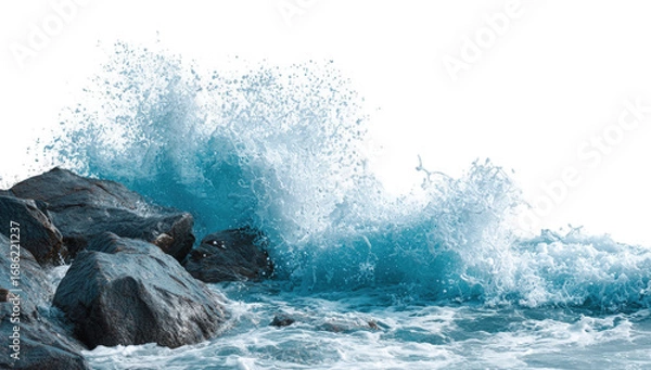 Obraz Ocean wave crashing on rocks