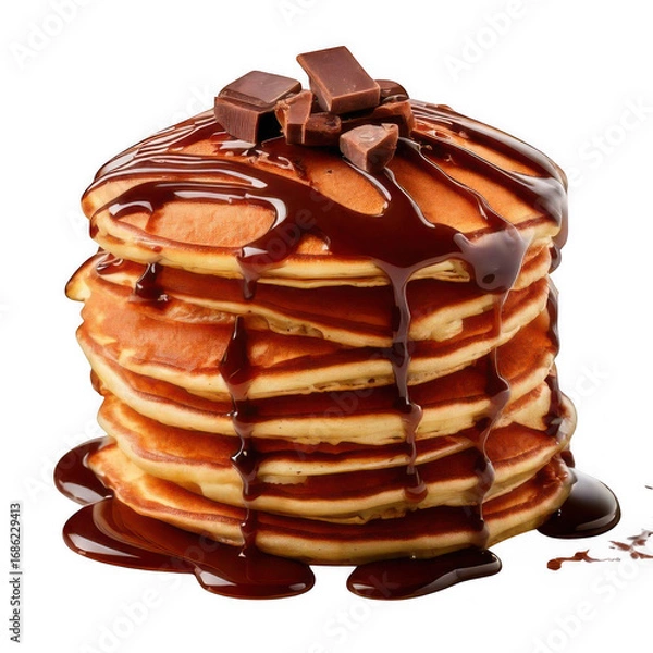 Fototapeta : Chocolate Covered Pancakes, isolated on transparent background.