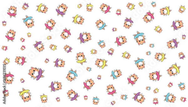 Fototapeta Ballet Cat Random Pattern Vector