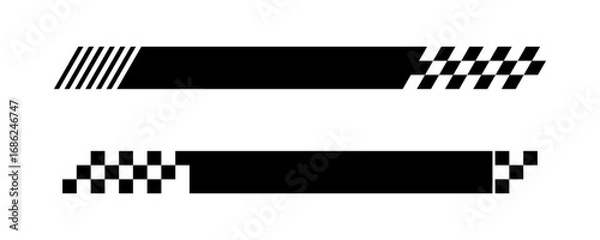 Fototapeta Checkers Race, Racing Stripes and Checkered Flags.