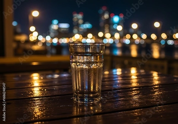 Fototapeta 夜の静寂と水のきらめき