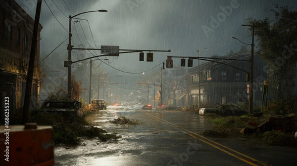 Fototapeta Blackout Streets: When Cities Collapse Under Climate Pressure