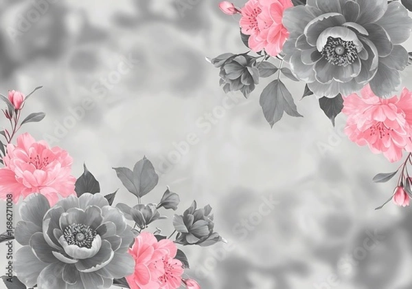 Obraz 灰色と桃色の調べ