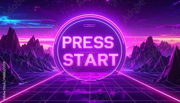 Obraz Retro game press start