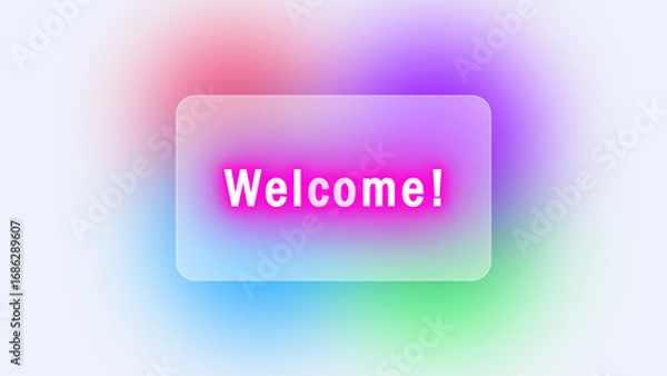Obraz neon welcome glow editable text glass effect