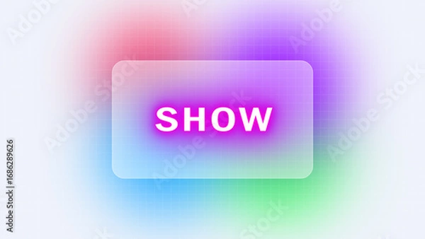 Fototapeta glowing show editable text glass effect